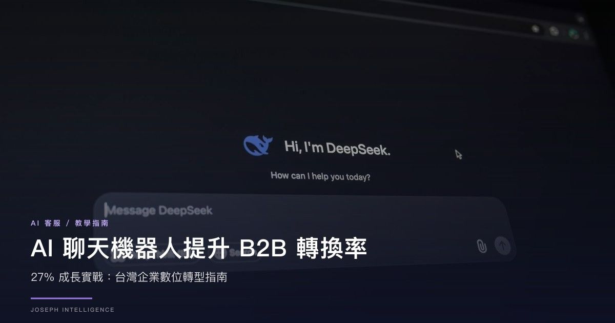AI 聊天機器人如何讓 B2B 企業轉換率提升 27%？台灣企業數位轉型實戰指南
