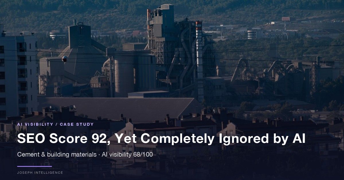 [AI Visibility Case] SEO Score 92, Yet Completely Ignored by AI — A Building Materials Company's Gap — 68/100