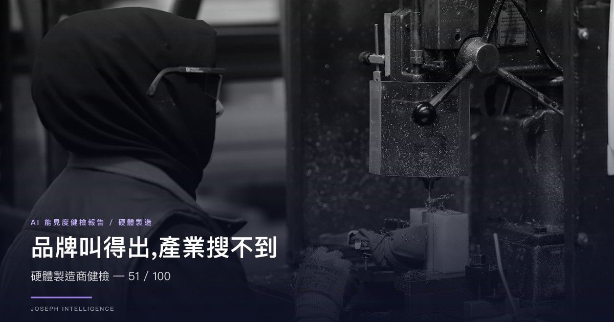 【AI 能見度案例】品牌叫得出、產業搜不到的硬體製造商 — 51/100