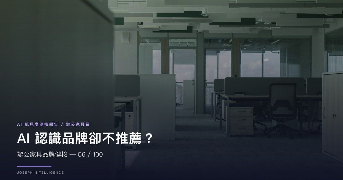 【AI 能見度案例】AI 都認識這家辦公家具品牌，為什麼搜尋時不推薦？— 56/100