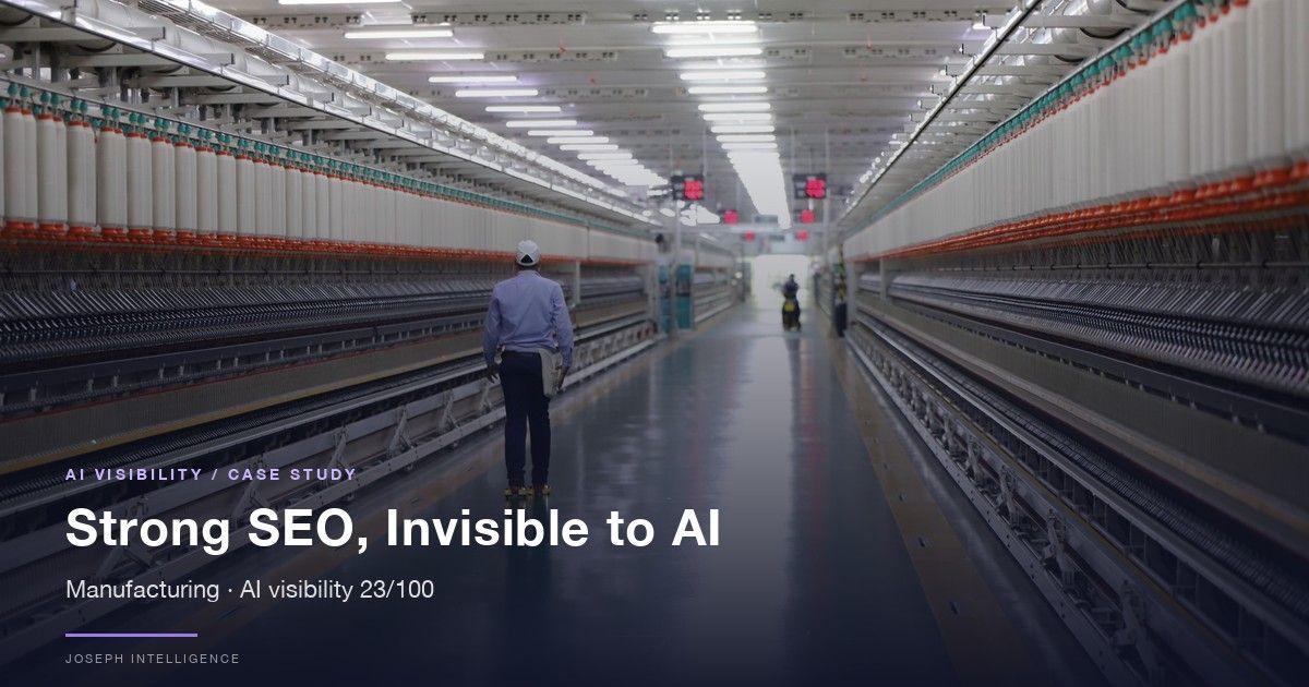 【AI Visibility Case Study】Strong SEO, Invisible to AI — 23/100