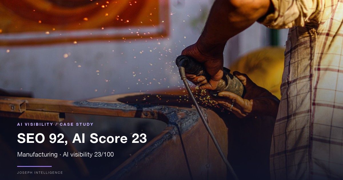 【AI Visibility Case Study】SEO 92, AI Score 23 — 23/100